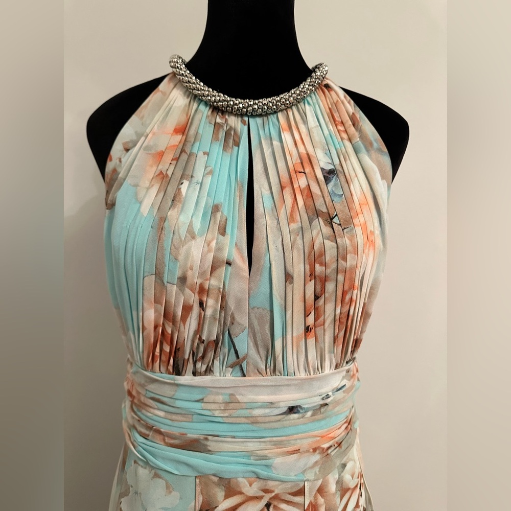 Reduced-Gorgeous Calvin Klein Embellished Tiered Halter Gown size 10!